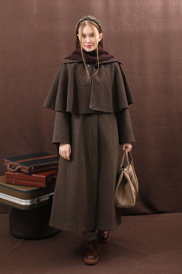 Pelerinli Kaban Kahverengi - 10