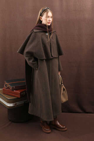 Pelerinli Kaban Kahverengi - 11