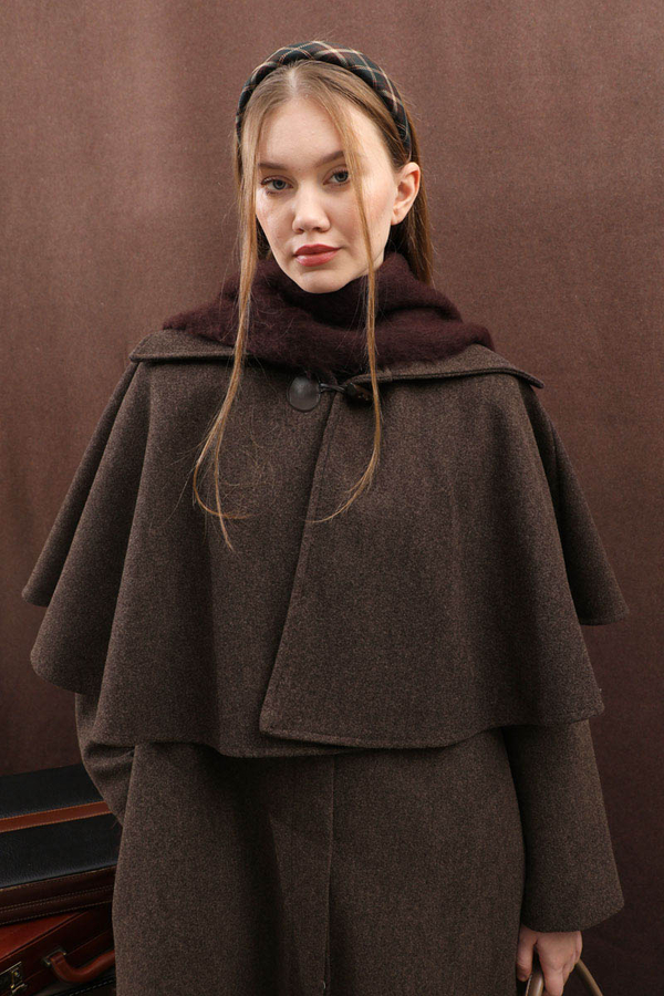 Pelerinli Kaban Kahverengi - 13