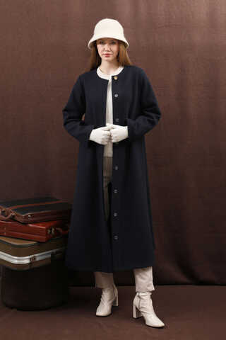 Pelerinli Kaban Lacivert - 11