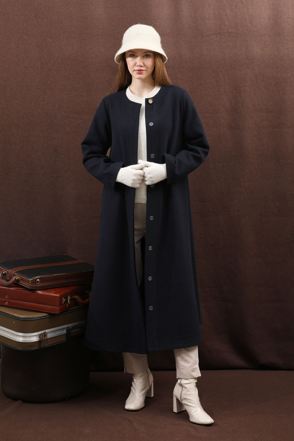 Pelerinli Kaban Lacivert - 11