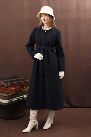 Pelerinli Kaban Lacivert - 12