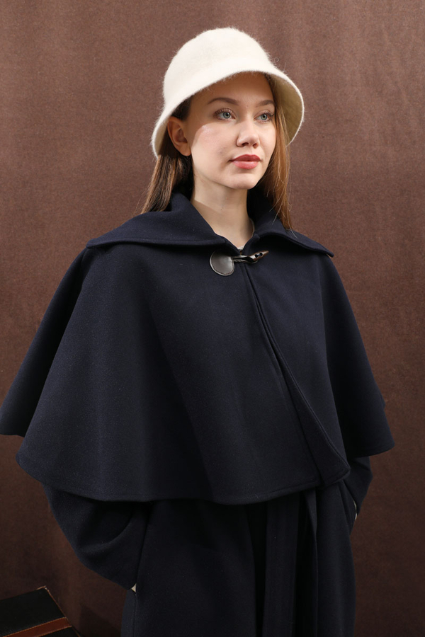 Pelerinli Kaban Lacivert - 16