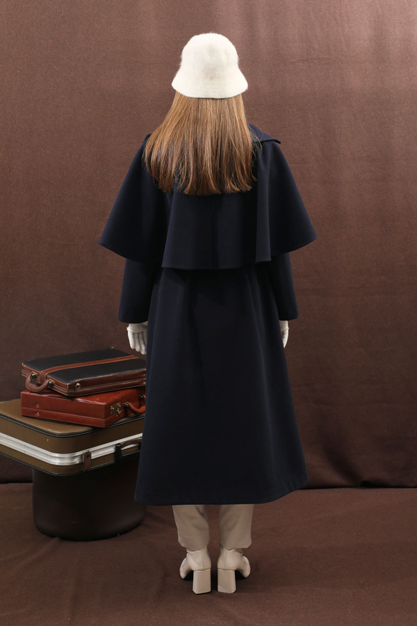 Pelerinli Kaban Lacivert - 17