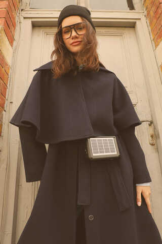 Pelerinli Kaban Lacivert - 5