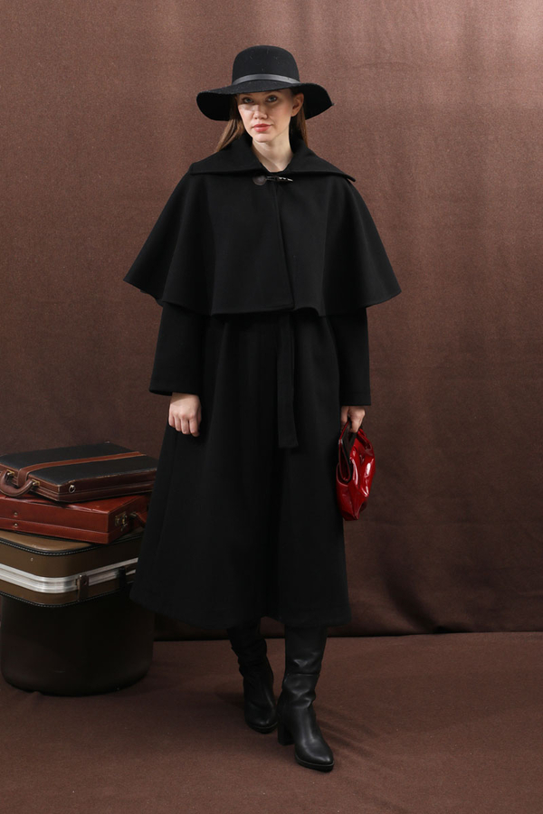 Pelerinli Kaban Siyah - 15