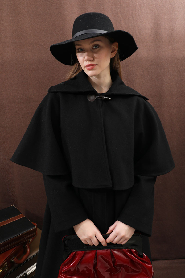 Pelerinli Kaban Siyah - 18