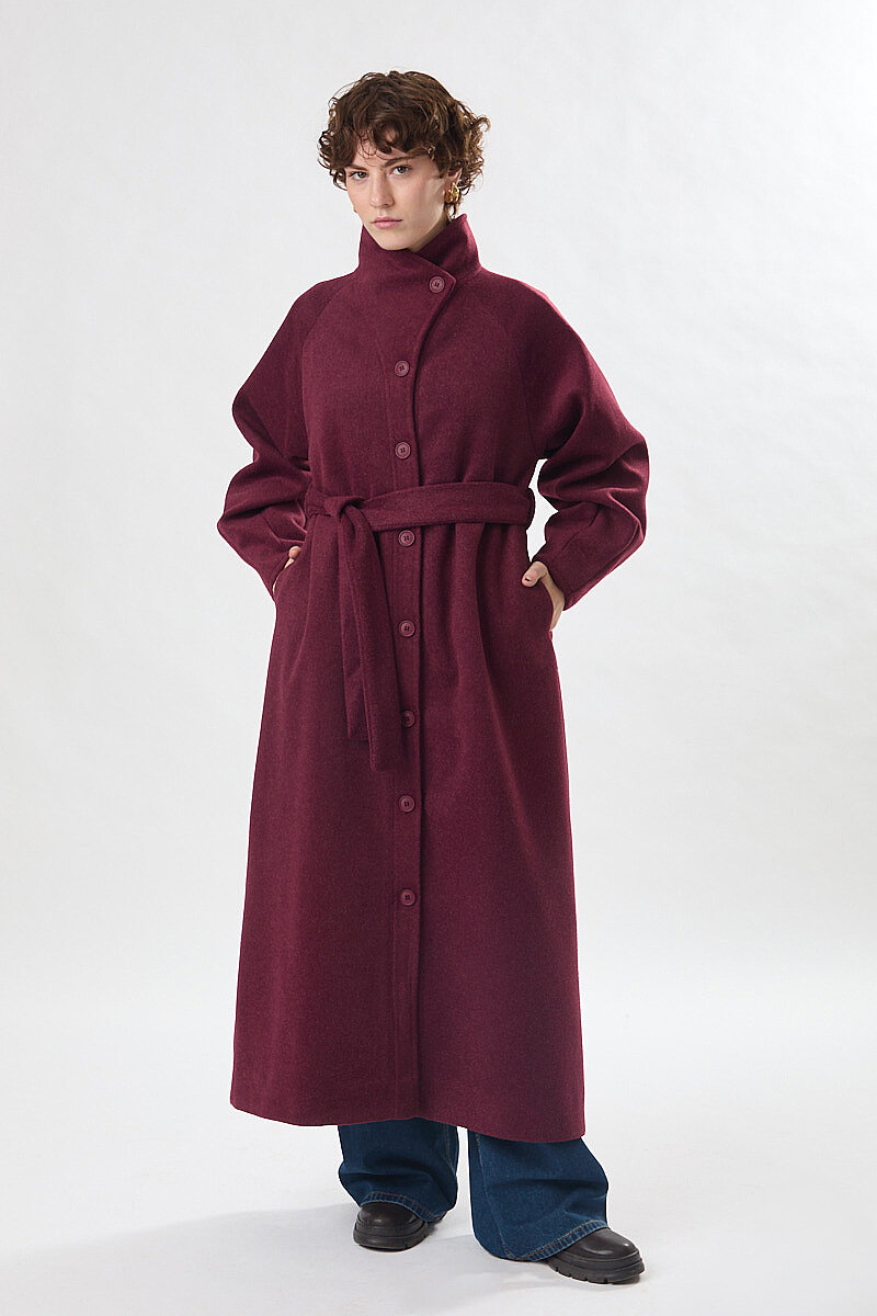 Pens Detaylı Kaban Bordo - 20