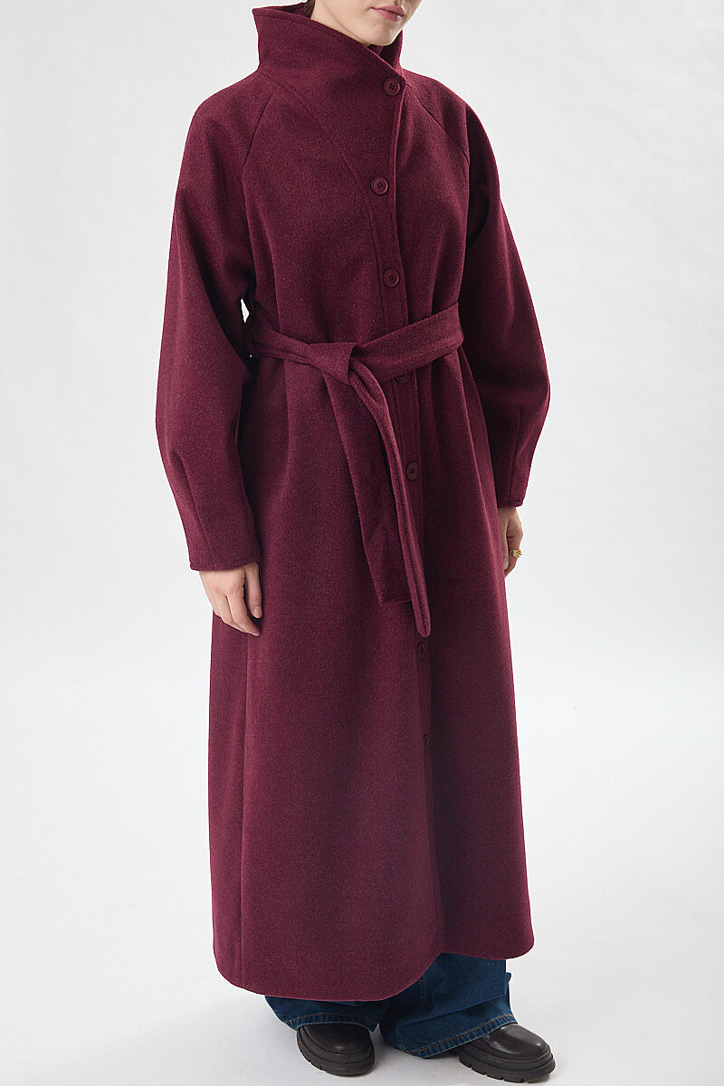 Pens Detaylı Kaban Bordo - 23