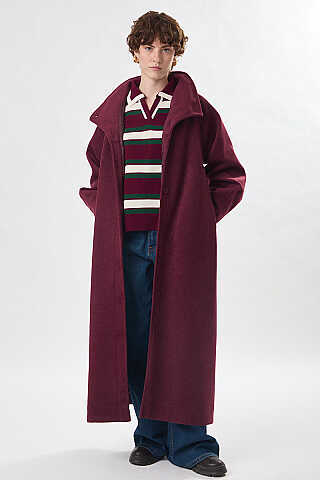 Pens Detaylı Kaban Bordo - 24