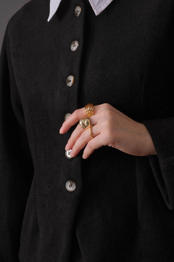 Pens Detaylı Kısa Ceket Siyah - 5