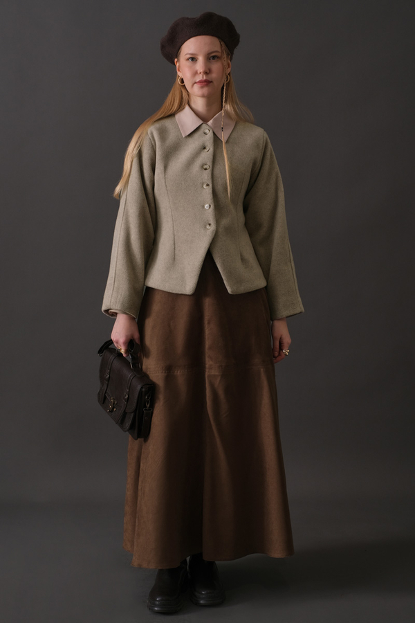 Pens Detaylı Kısa Ceket Taş - 3