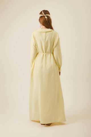 Peter Pan Collar Muslin Dress with Pintuck Details Butter Yellow - 7