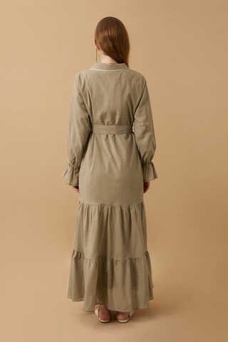 Peter Pan Collar Voile Dress Vizon - 11