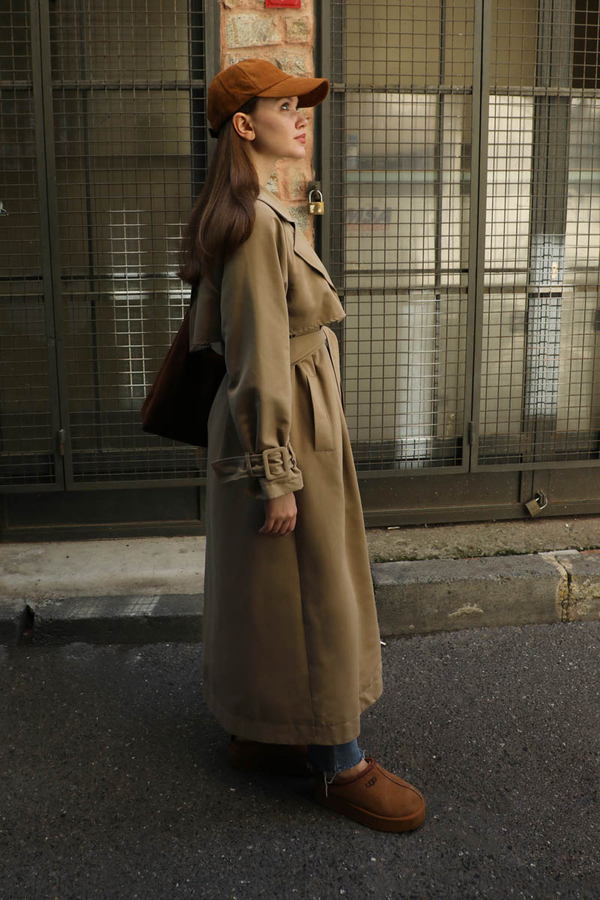 Pile Detay Trençkot Camel - 7