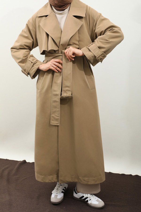 Pile Detay Trençkot Camel - 12