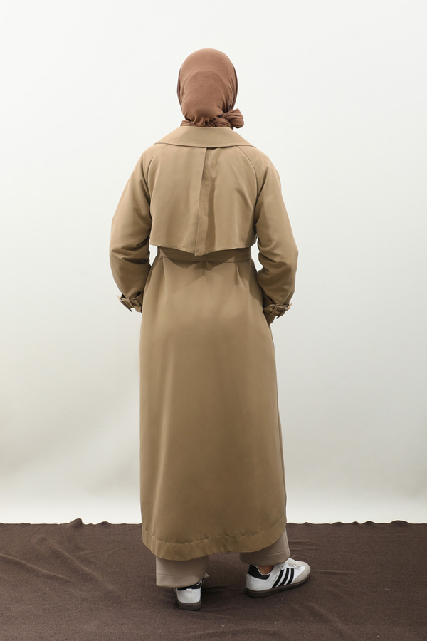 Pile Detay Trençkot Camel - 14