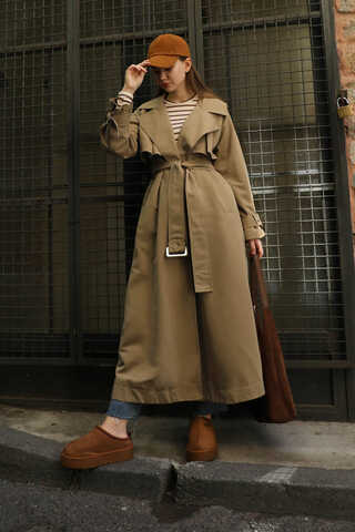 Pile Detay Trençkot Camel - 8