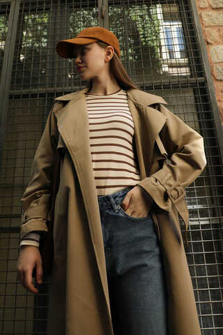 Pile Detay Trençkot Camel - 10