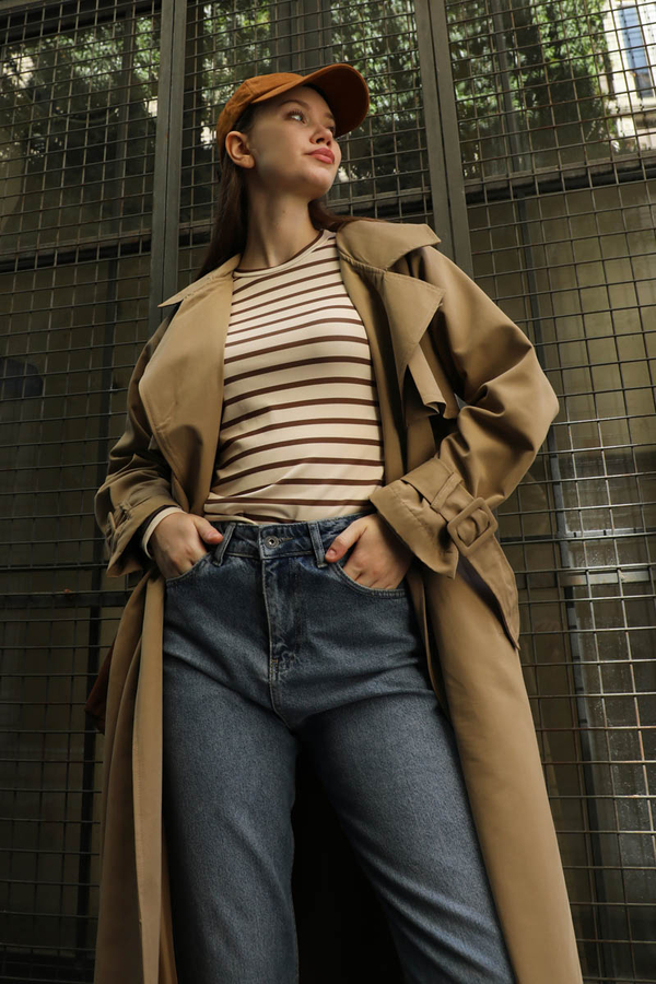 Pile Detay Trençkot Camel - 11