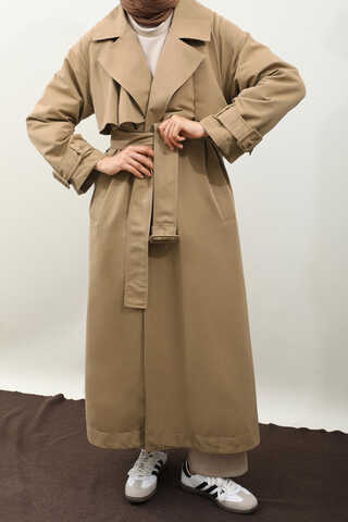 Pile Detay Trençkot Camel - 12