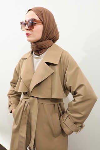 Pile Detay Trençkot Camel - 13