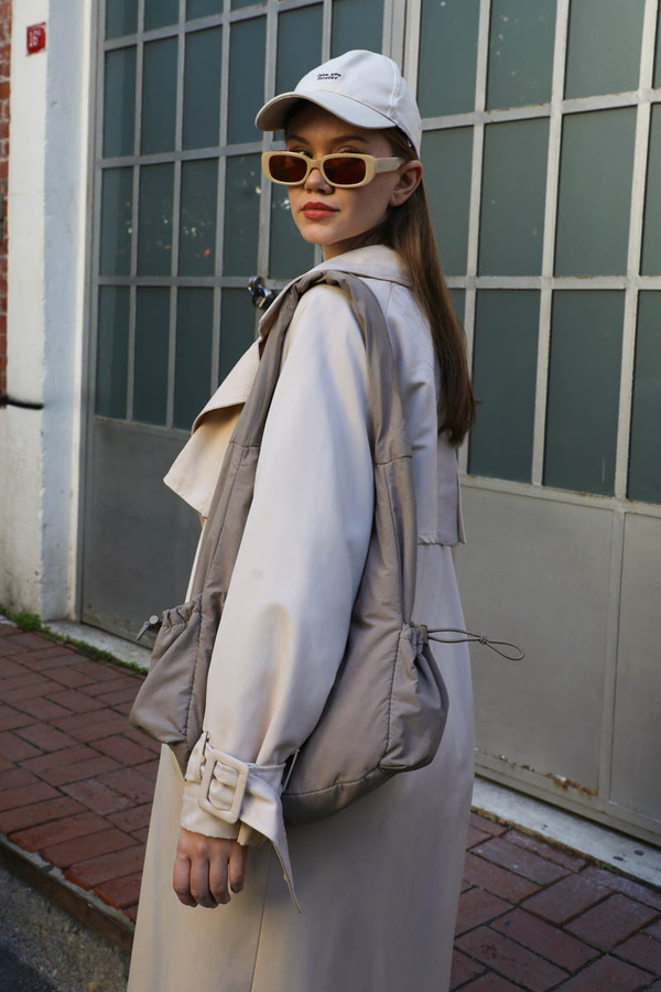 Pile Detay Trençkot Taş - 3