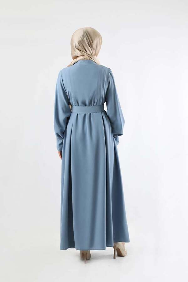 Pile Detaylı Ferace Bebe Mavisi - 5