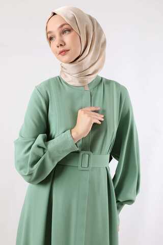 Pile Detaylı Ferace Mint - 2
