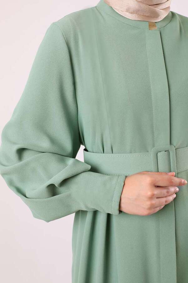 Pile Detaylı Ferace Mint - 4
