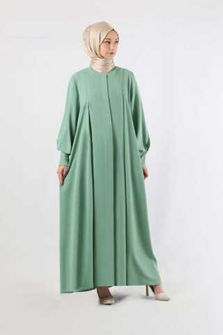 Pile Detaylı Ferace Mint - 1