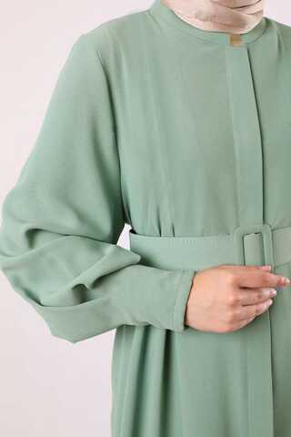 Pile Detaylı Ferace Mint - 4