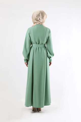 Pile Detaylı Ferace Mint - 5
