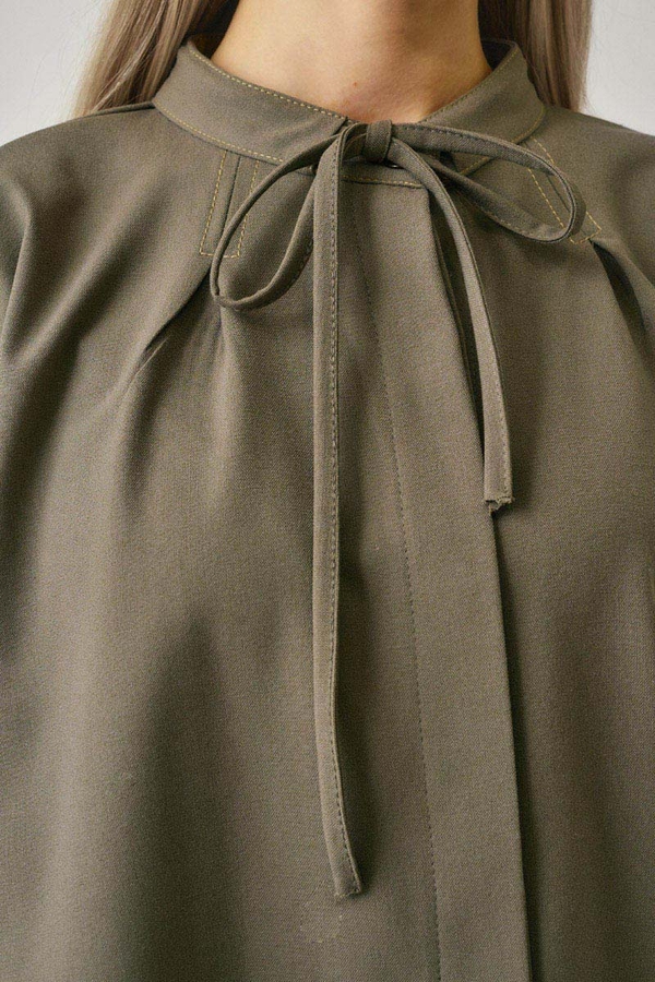 Pile Dikişli Gömlek Çağla Yeşili - 6