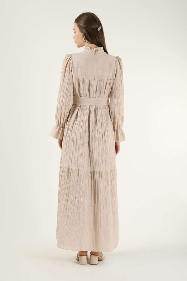 Pileli Elbise Vizon - 5