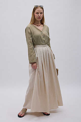 Pileli Keten Etek Taş - 2