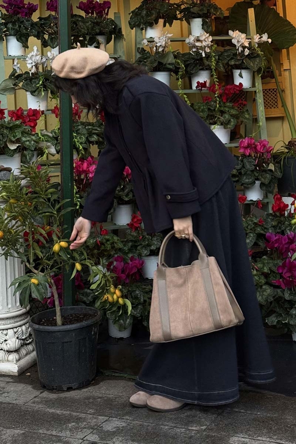 Pileli Kısa Kaban Lacivert - 6