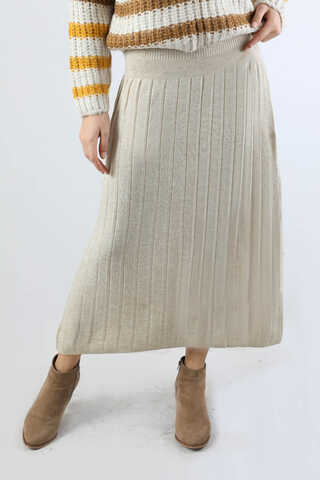 Pileli Tek Renk Etek Taş - 3