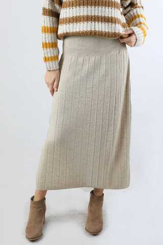 Pileli Tek Renk Etek Taş - 4