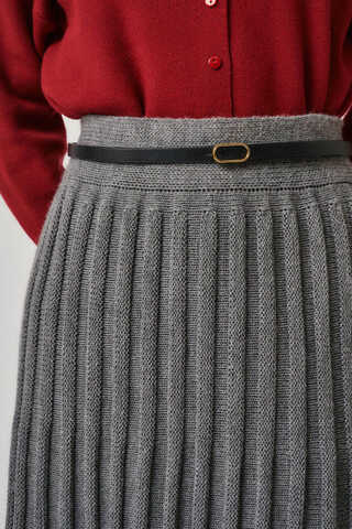 Pileli Triko Etek Antrasit - 2