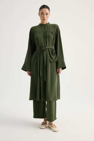 Pileli Tunik Takım Haki - 1