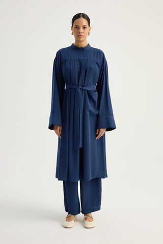 Pileli Tunik Takım Lacivert - 3