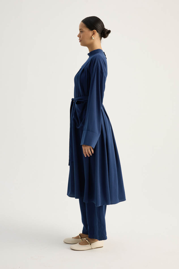 Pileli Tunik Takım Lacivert - 9