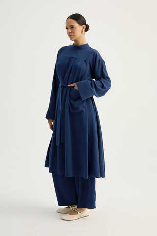 Pileli Tunik Takım Lacivert - 10