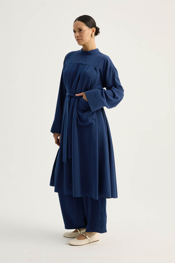 Pileli Tunik Takım Lacivert - 10