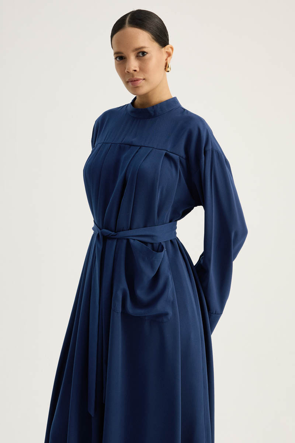 Pileli Tunik Takım Lacivert - 4