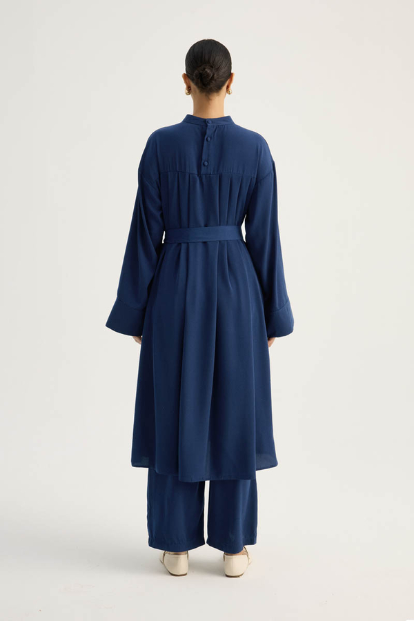 Pileli Tunik Takım Lacivert - 12