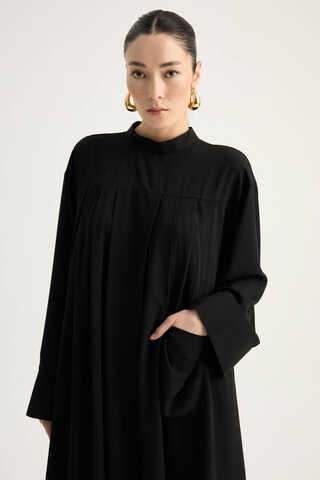 Pileli Tunik Takım Siyah - 1