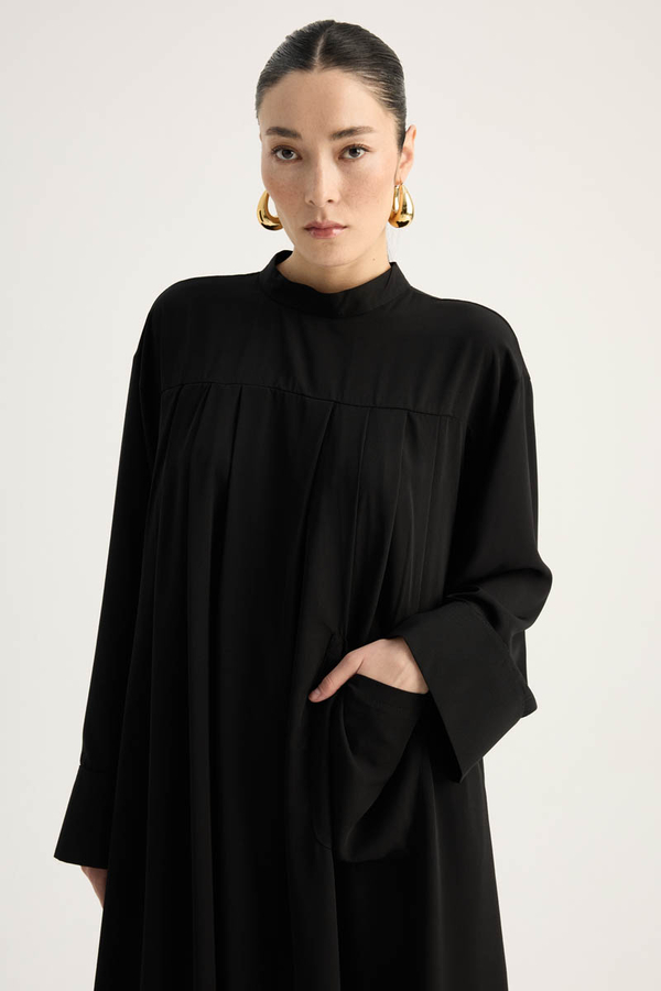 Pileli Tunik Takım Siyah - 1