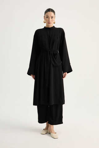 Pileli Tunik Takım Siyah - 2